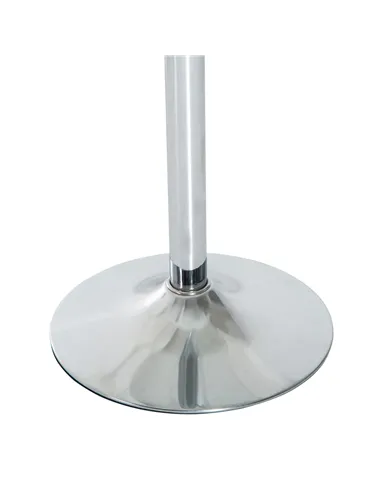 HOMCOM Round Dining Table, Modern Dining Room Table with Tempered Glass Top, Steel Base, Space Saving Small Bar Table