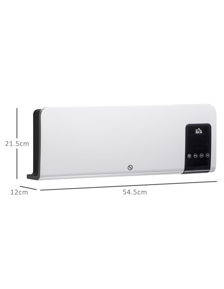 HOMCOM 2000W Wall-Mounted Heater, 18-45°C Temperature, White