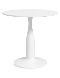 HOMCOM Round Dining Table, Modern Dining Room Table with Steel Base, Non-slip Foot Pad, Space Saving Small Dining Table
