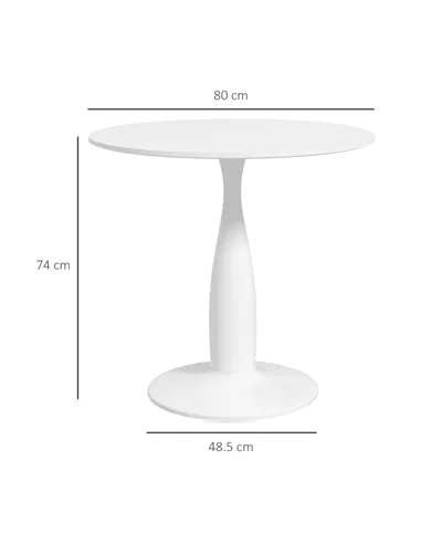 HOMCOM Round Dining Table, Modern Dining Room Table with Steel Base, Non-slip Foot Pad, Space Saving Small Dining Table