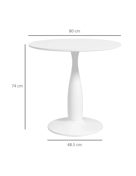 HOMCOM Round Dining Table, Modern Dining Room Table with Steel Base, Non-slip Foot Pad, Space Saving Small Dining Table