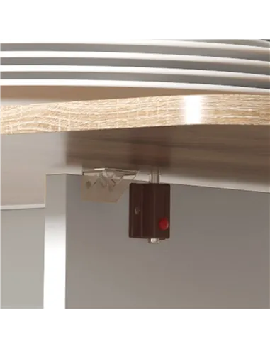 HOMCOM Multi-Storage Six-Person Drop Leaf Dining Table -  Oak and White