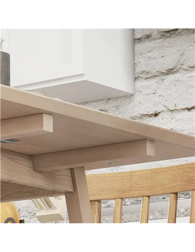 HOMCOM Solid Wood Folding Dining Table, Drop Leaf Table for 2-4 People,  Rectangle Kitchen Table for Small Space, Natural Wood F