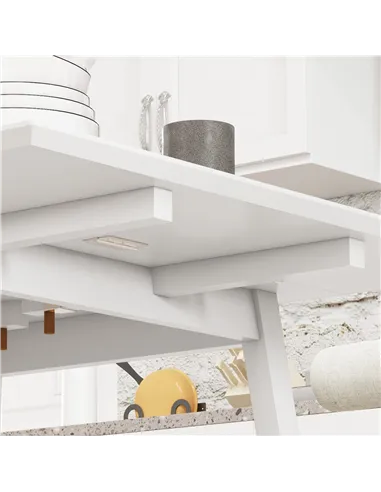 HOMCOM Solid Wood Folding Dining Table, Drop Leaf Table for 2-4 People, Rectangle Kitchen Table for Small Space, White