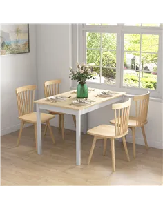 HOMCOM Four-Seater Farmhouse-Style Wooden Table 2