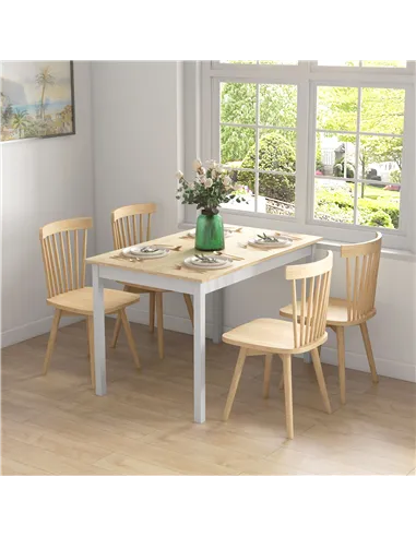 HOMCOM Four-Seater Farmhouse-Style Wooden Table