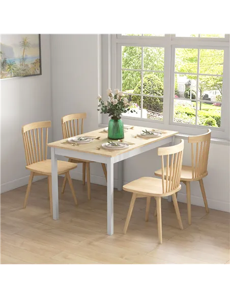 HOMCOM Four-Seater Farmhouse-Style Wooden Table