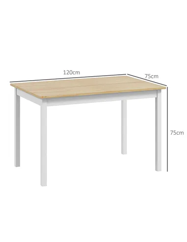 HOMCOM Four-Seater Farmhouse-Style Wooden Table