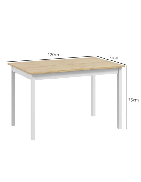HOMCOM Four-Seater Farmhouse-Style Wooden Table