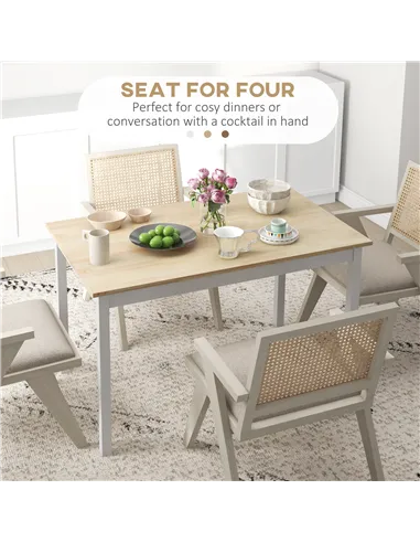 HOMCOM Four-Seater Farmhouse-Style Wooden Table
