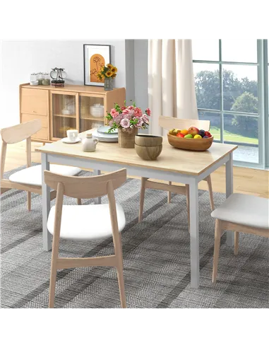 HOMCOM Four-Seater Farmhouse-Style Wooden Table