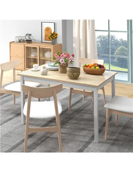 HOMCOM Four-Seater Farmhouse-Style Wooden Table