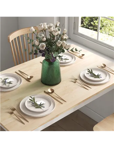 HOMCOM Four-Seater Farmhouse-Style Wooden Table