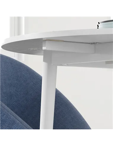 HOMCOM Folding Dining Table for 4, Round Drop Leaf Table, Modern Space Saving Small Kitchen Table with Wood Legs for Dining Room