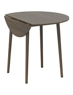 HOMCOM Folding Dining Table for 4, Round Drop Leaf Table, Modern Space Saving Small Kitchen Table with Wood Legs for Dining Room