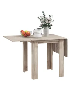 HOMCOM Four-Seater Drop Leaf Dining Table - Wood Effect