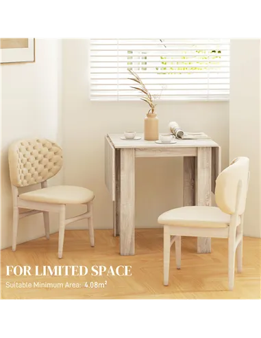 HOMCOM Four-Seater Drop Leaf Dining Table - Wood Effect