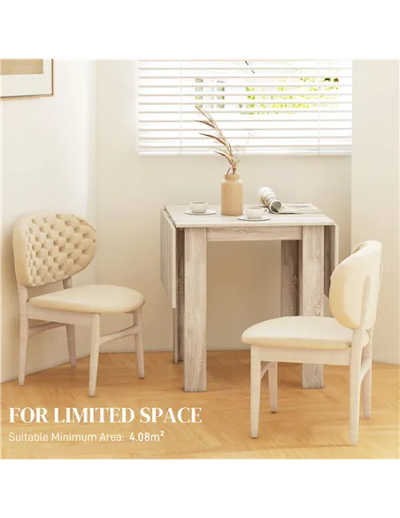 HOMCOM Four-Seater Drop Leaf Dining Table - Wood Effect