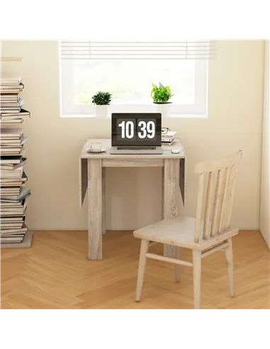 HOMCOM Four-Seater Drop Leaf Dining Table - Wood Effect