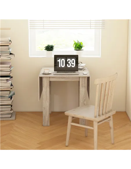 HOMCOM Four-Seater Drop Leaf Dining Table - Wood Effect
