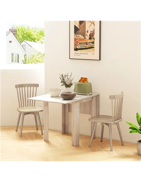 HOMCOM Four-Seater Drop Leaf Dining Table - Wood Effect