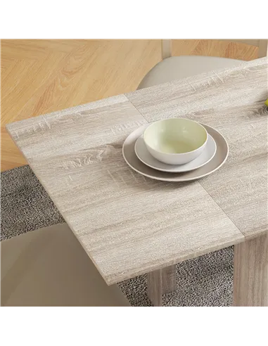 HOMCOM Four-Seater Drop Leaf Dining Table - Wood Effect