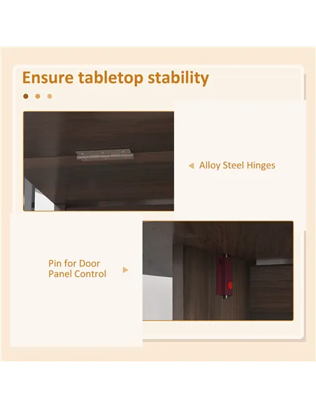 HOMCOM Folding Dining Table, Drop Leaf Table for Small Spaces, Oval Tabletop for Dining Room, Chocolate Wood Effect