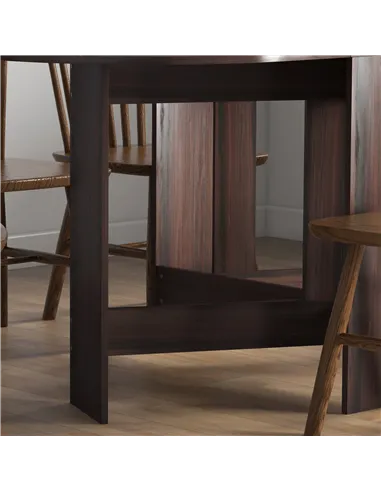 HOMCOM Folding Dining Table, Drop Leaf Table for Small Spaces, Oval Tabletop for Dining Room, Chocolate Wood Effect