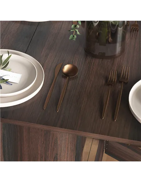 HOMCOM Folding Dining Table, Drop Leaf Table for Small Spaces, Oval Tabletop for Dining Room, Chocolate Wood Effect