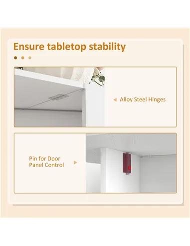 HOMCOM Folding Dining Table, Drop Leaf Table for Small Spaces, Oval Tabletop for Dining Room, Ash Wood-Effect