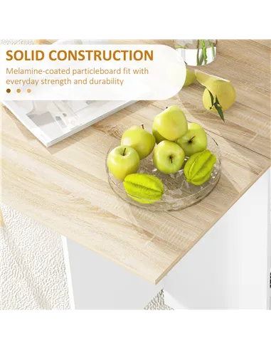 HOMCOM Folding Dining Table, Drop Leaf Table for Small Spaces, Foldable Table with Drawer and Storage Shelves for Kitchen, Dinin