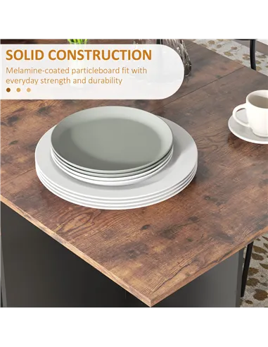 HOMCOM Folding Dining Table, Drop Leaf Table for Small Spaces, Foldable Table with Drawer and Storage Shelves for Kitchen, Dinin