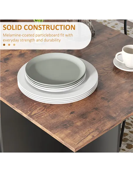 HOMCOM Folding Dining Table, Drop Leaf Table for Small Spaces, Foldable Table with Drawer and Storage Shelves for Kitchen, Dinin