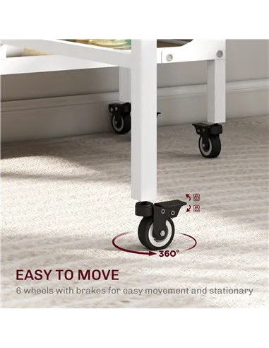 HOMCOM Six-Person Drop Leaf Dining Table - Natural/White