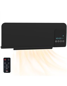 HOMCOM 2000W Wall Mounted Heater, 18-45°C Temperature, Black