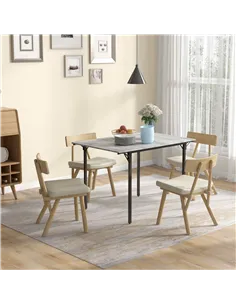 HOMCOM Four-Person Drop Leaf Dining Table - Grey 2