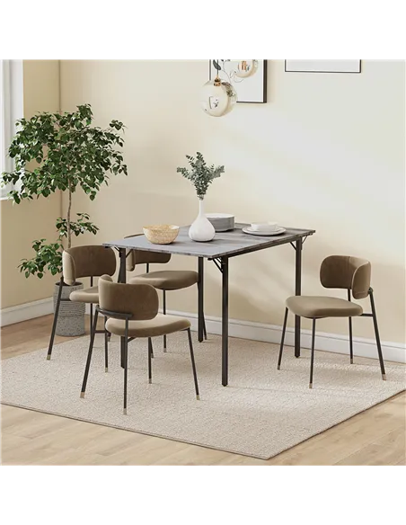 HOMCOM Four-Person Drop Leaf Dining Table - Grey