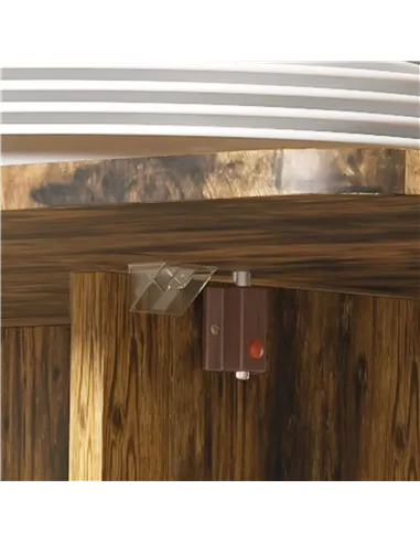 HOMCOM Multi-Storage Six-Person Drop Leaf Dining Table -  Rustic Brown