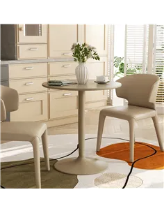 HOMCOM 75H x Φ70cm Two-Person Minimalistic Dining Table - Light Brown 2