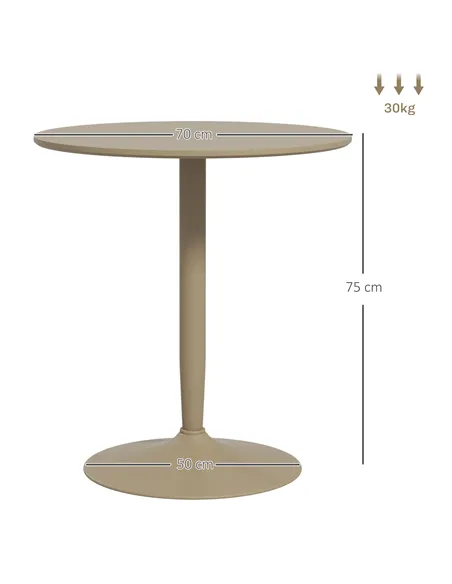 HOMCOM 75H x Φ70cm Two-Person Minimalistic Dining Table - Light Brown