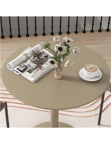 HOMCOM 75H x Φ70cm Two-Person Minimalistic Dining Table - Light Brown