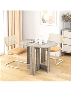 HOMCOM Space-saving Drop Leaf Table, Folding Dining Table for Small Space, Kitchen, Dining Room, Grey 2