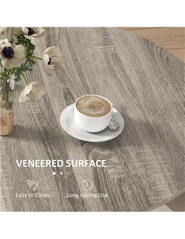 HOMCOM Space-saving Drop Leaf Table, Folding Dining Table for Small Space, Kitchen, Dining Room, Grey