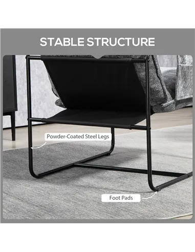 HOMCOM Minimal Padded Accent Chair, with Pockets - Grey