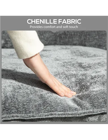 HOMCOM Minimal Padded Accent Chair, with Pockets - Grey