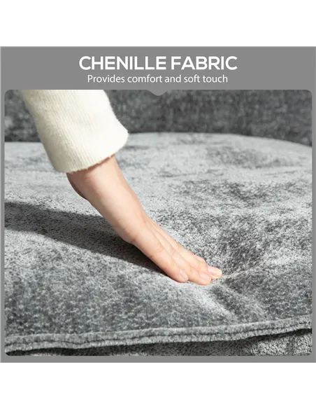 HOMCOM Minimal Padded Accent Chair, with Pockets - Grey