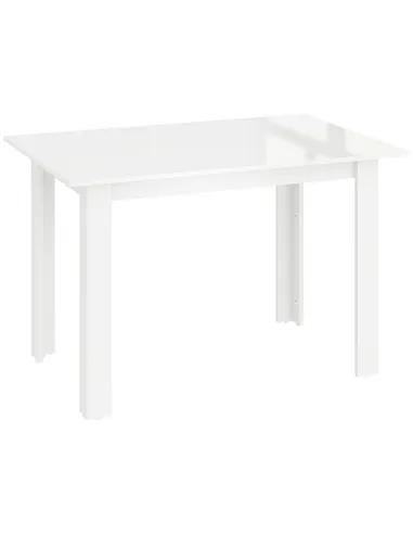 HOMCOM Extending Six-Person High Gloss Dining Table - White