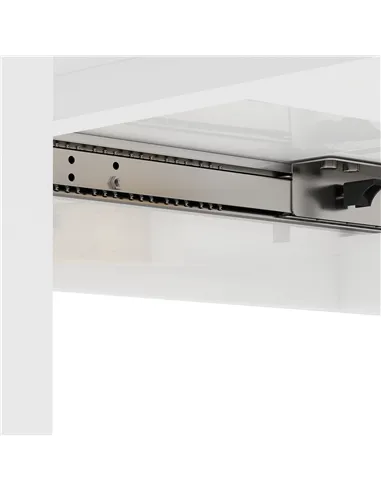 HOMCOM Extending Six-Person High Gloss Dining Table - White