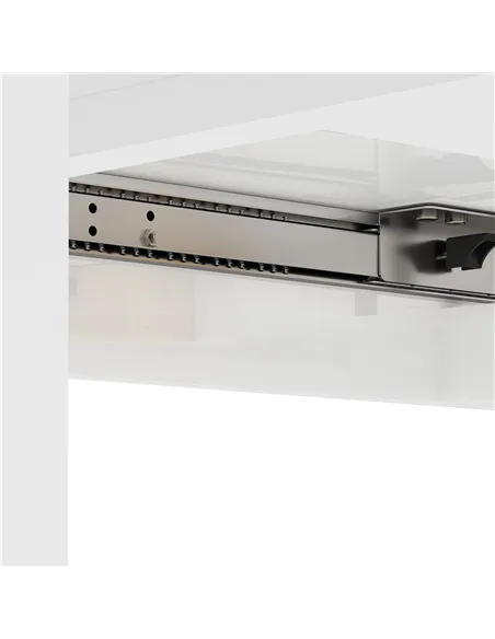 HOMCOM Extending Six-Person High Gloss Dining Table - White