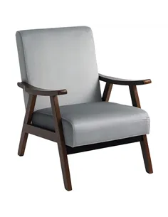 HOMCOM Nordic Accent Chair, Upholstered Velvet Armchair with Solid Wood Frame and Soft Thick Padded for Living Room, Bedroom, Gr